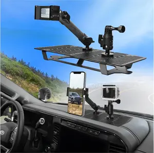 2025 2026 F250 F350 F450 Metal Dash Platform Phone Mount Phone Holder for 2023 2024 2025 2026 F250 F350 F450 Super Duty Dash Go pr o Mount