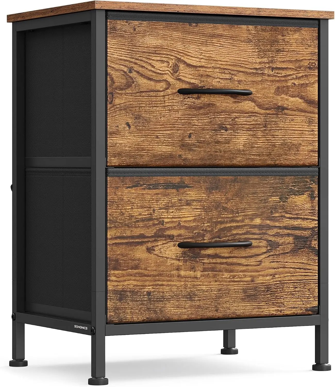 SONGMICS Nightstand with 2 Fabric Drawers, Bedside Table, Side End Table Small Dresser for Bedroom, Living Room, Modern basic