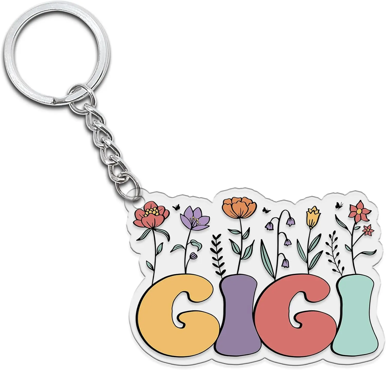 Gigi Keychain - Cute Acrylic Keychain for Grandma, Nana, or Gigi - Thoughtful Gift for Grandmothers, New Gigis, and Family Celebrations - Small & Stylish Accessory for Keys, Bag - 2 Inch
