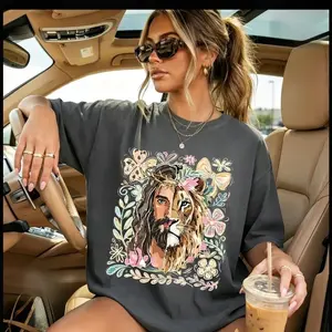 Comfort Colors Lion of Judah T-Shirt, Trendy Religious Women's shirt