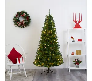 Nearly Natural 6.5' Green Valley Fir ChristmasTree