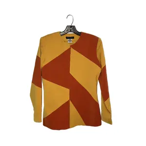 Color Block Collarless Sport Coat