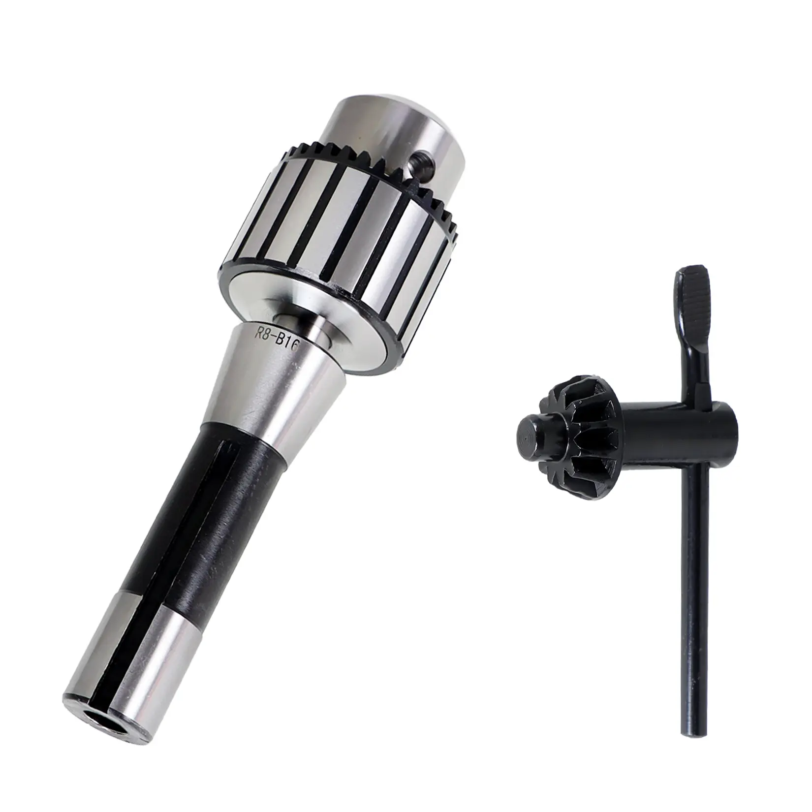 Precision Integrated Drill Chuck with R8 Shank, K32 Key, 1/2" Capacity Power Tool Accessory