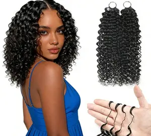 MORGENSTAR  Invisible Feather Extensions #1B Jerry Curly 16-24 Inch, Perfect for Daily & Party No Shedding, Reusable, Invisible & Bouncy