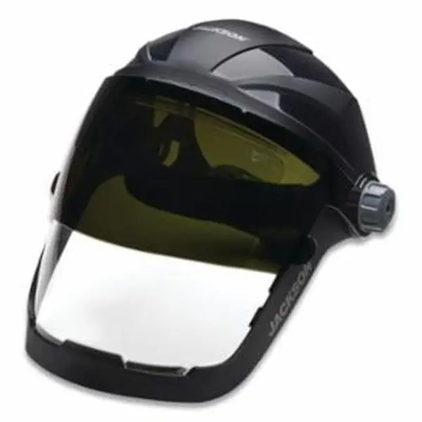 Jackson Safety 138-14220 QUAD 500 Premium Multi-Purpose Face Shield, Adjustable, with 370 Speed Dial Ratcheting System, Flame-Resistant, Above-the-Neck Face Protection