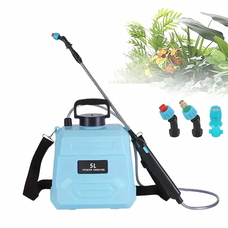 1.32gal Electric Sprayer, High-Performance Electric Sprayer Featuring 3 Mist Nozzles, Extendable Wand, Garden Sprayer Equipped with Adjustable Shoulder Strap for Lawn, Garden, And Cleaning Tasks