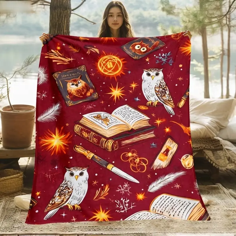 1pc Magical Element Pattern Outdoor Portable Blanket-Lightweight Home Furnishings Bedding Blanket Suitable for Travel Camping Living Rooms Offices Sofas Chairs And Beds-Soft And Warm Fabric Digital Printed Blanket 2D Flat