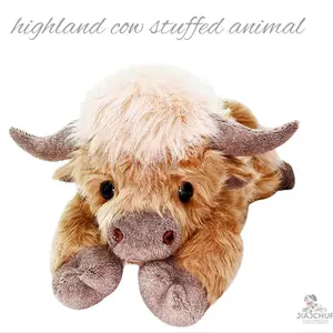 Highland Cow Plush Toy, Weightless Highland Cow Stuffed Animal, Cute Cow Design, Soft Stuffed, Comfortable Teddy Bear for Kids and Adults, Surprise Gift for Grandchildren