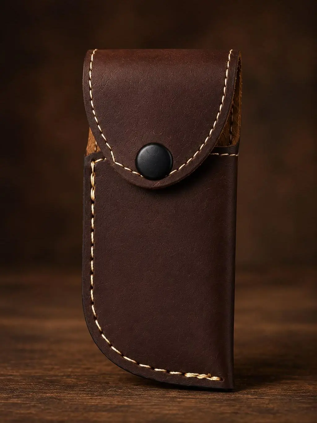 Premium 5” Leather Knife Sheath with Belt Loop – EDC Holster Pouch, Secure Snap Closure, Waist Carry Case