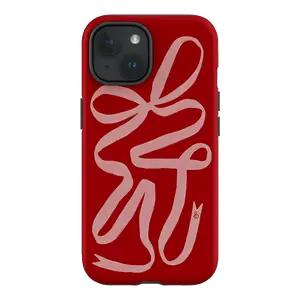 Valentine Ribbon Tough phone case, Cute phone case, Luxury Phone case, Double Layer Shockproof Protective Cover, Compatible with iPhone 17 Air 16 Plus 15 Promax Pro Max 14 13 12 11 & Samsung 22-25 Ultra Plus Fe EDGE