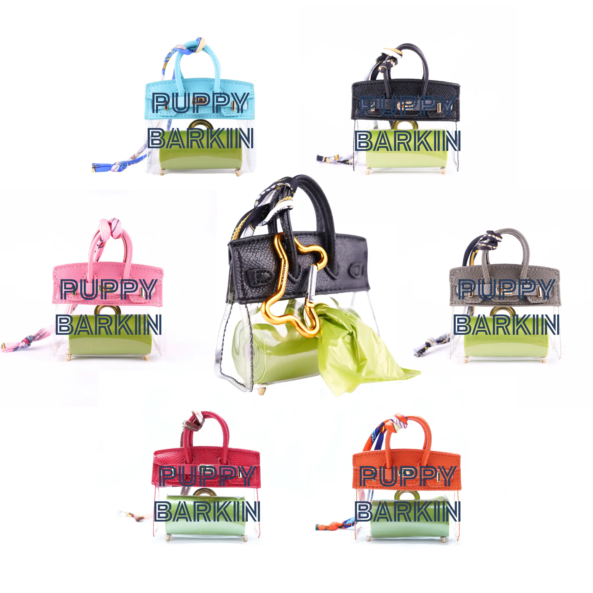 Barkin Dog Waste Bag Dispenser - Includes Carabiner for Leash Attachment, 3" x 1.5" x 2.5", Fits Standard Waste Bag Roll