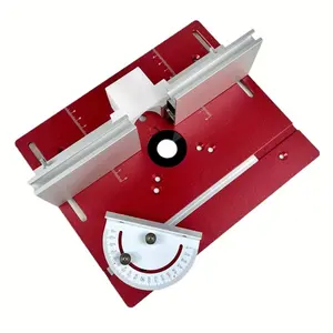 Aluminum Router Table Insert Plate, Woodworking Benches Router Flip Plate with Miter Gauge Guide, Aluminum Fence Sliding Brackets