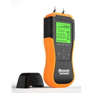 Pin Type Wood Moisture Meter with 3 Colored Indicators, Moisture Detector 2 Mode 8 Calibration Large Backlit for Wood, Wall, Firewall (Orange)
