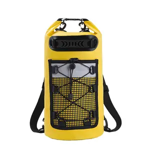 Outdoor IPX6 Waterproof Backpack, Large Capacity Mesh Dry Bag, Lightweight Water Resistant Storage Bag for Camping, Rafting, Swimming, Beach, Hiking, Travel
