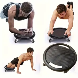 Fitness sliding disc with wheels, multi-functional abdominal core exercise board, featuring pulley and handle design, a quiet exercise equipment for full-body muscle training, Home Exercise Equipment, Home Gym Equipment