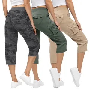 TBMPOY Women's Camo Cargo Joggers 3 Pack Lightweight Hiking Pants Quick Dry Outdoor Travel Sweatpants with 6 Pockets  #summervibes