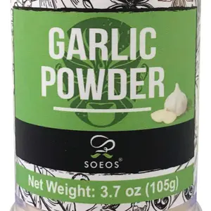 Soeos Garlic Powder, 105g (3.7oz), Garlic Powder Seasoning, Additive Free, Non-GMO, Garlic Seasoning for Flavor Vegetables, Grilled Meats, Salads, Dressings and More
