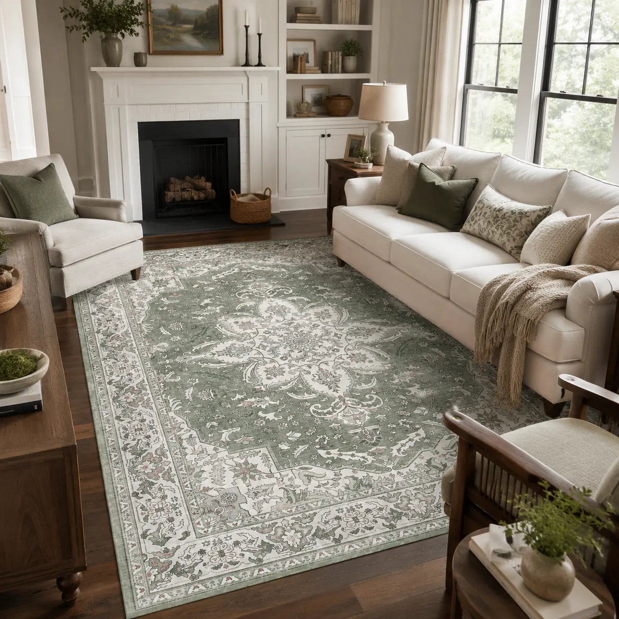 【Deals For You Days】GENIMO Designer Rug – Soft, Non-Slip & Pet/Kid Friendly, Machine Washable, Easy Care, Perfect for Cozy Living Room Bedroom Kitchen Runway Home Decorative Rug