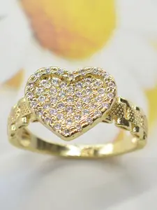 Women's Heart-Shaped Zirconia Ring, Unique Design Jewelry Gift, Elegant Daily Wear Accessory, Perfect Anniversary & Valentine's Day Present