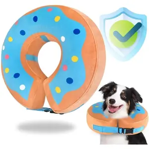 Inflatable Dog Collar Dog Donut Cone Collar Soft Recovery Pet Cone for Small Medium Large Dogs Cats Adjustable Donut Cone for Post Surgery Recovery-Xl JUANWAN