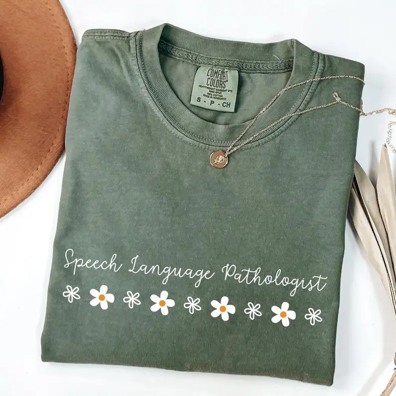 Comfort Colors Speech Language Pathologist TShirt, Floral Speech Therapy Tee, Inspirational T-Shirt, Gift For Therapist, SLP Tee, SLP Gifts