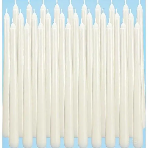 30 Pack Unscented Taper Candles, 10 Inch Dripless Dinner Candles, Smokeless Paraffin Wax with Cotton Wicks, 7-8 Hours Burn Time, Elegant Ivory Color for Weddings & Events Decor Fragrance