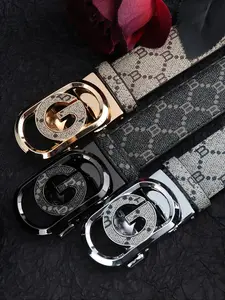 Men's Business Fashion Letter Design Belt, Classic Automatic Buckle Belt, Casual Waistband for Jeans Trousers, Fashion Belt for Party, Daily Clothing Decor, Belts Men, Modern Buckle Belts