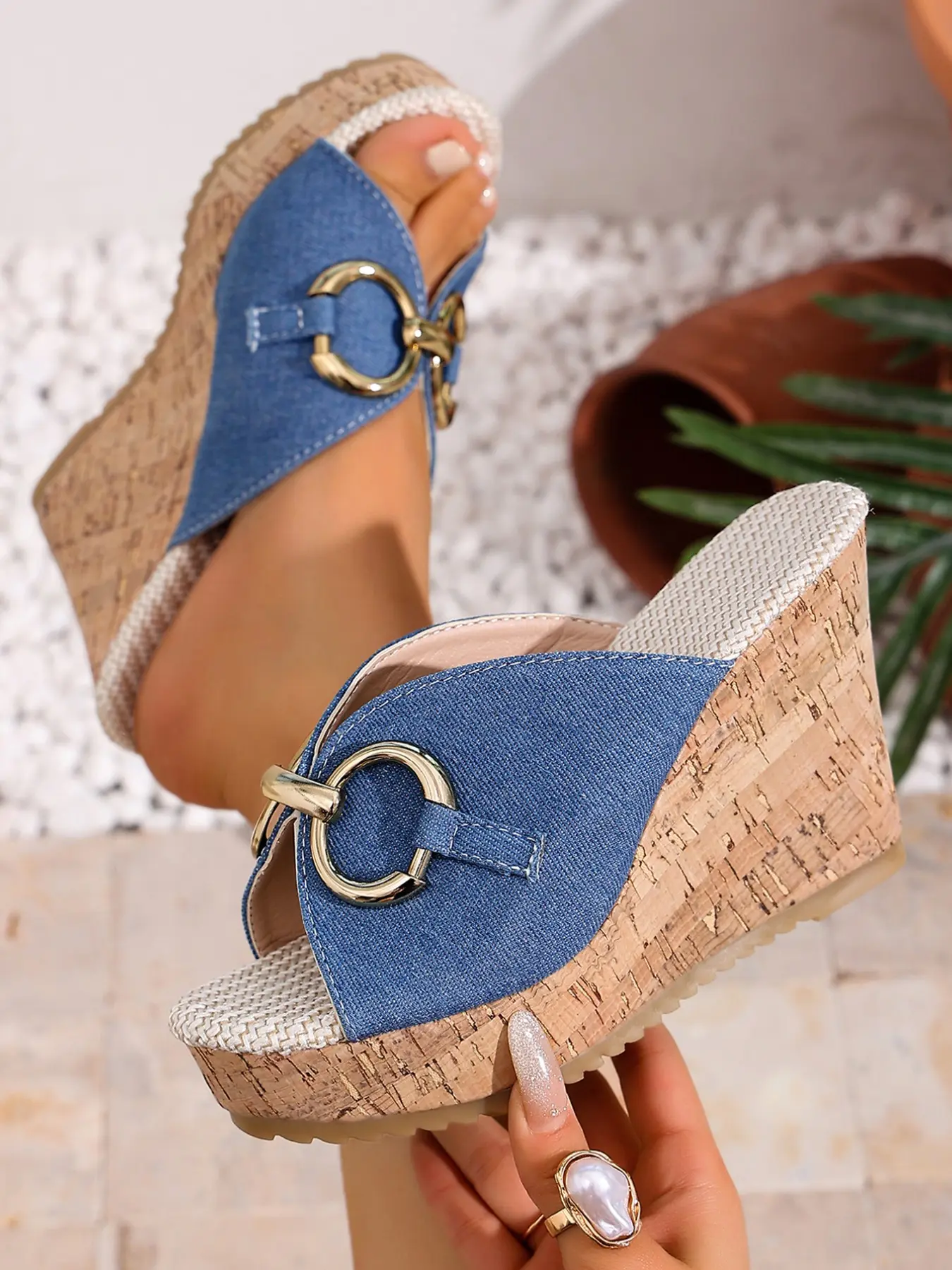 Women's new comfortable and soft casual slippers, comfortable and soft Rubber wedge sandals for women, a must-have for simple everyday casual outfits, suitable for daily school and work commuting, essential for summer beach and seaside vacations, Footwear