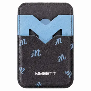 MMEETT Card’s Friends Magnetic PU Leather Phone Card Holder, Dual Card Slot MagSafe-Compatible Wallet for iPhone and MMEETT AI Business Card Specification-heavy version