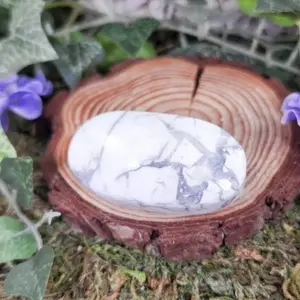 White Howlite Crystal Palm, Worry Stone #8