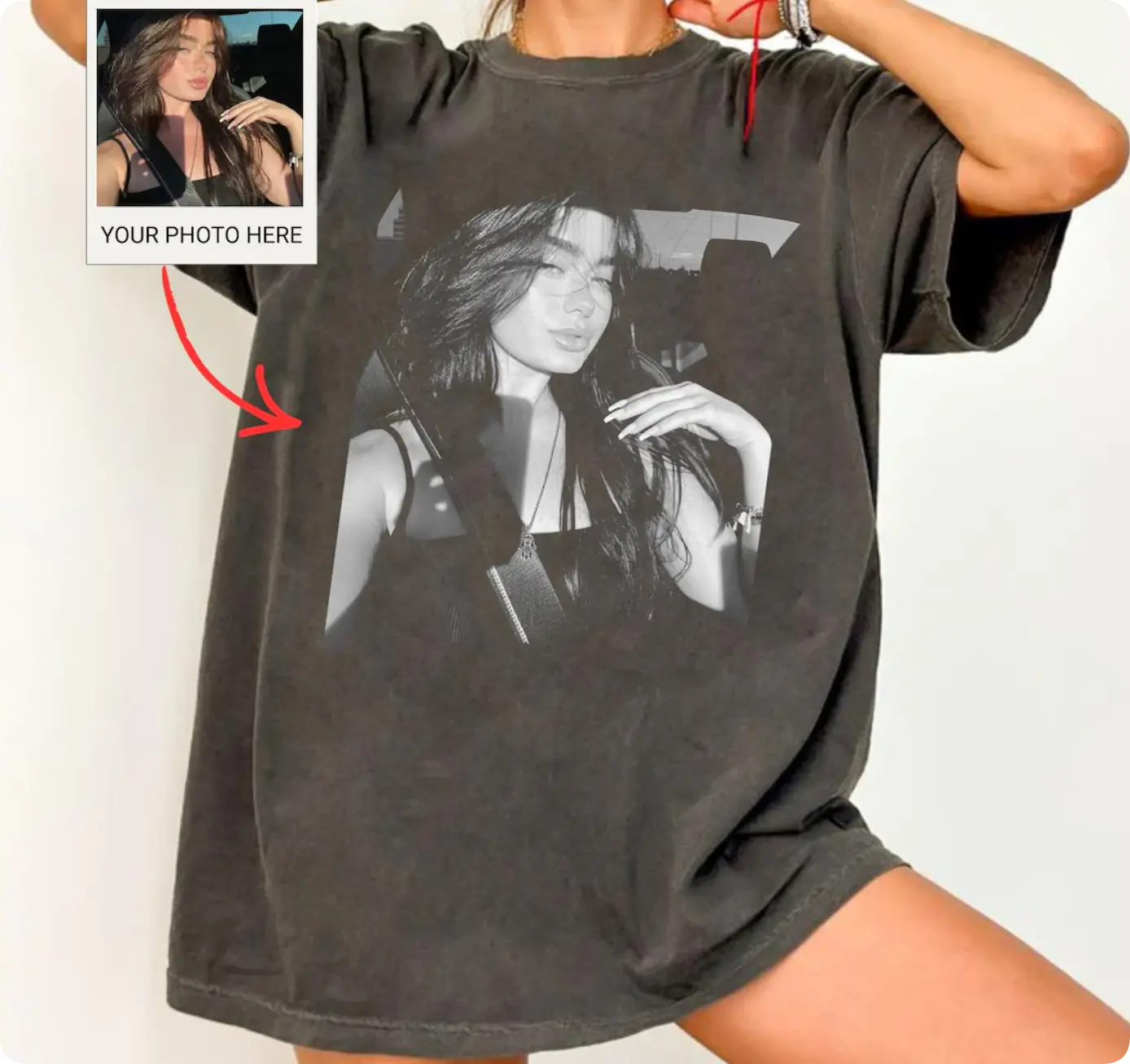 Custom Your Photo Shirt, Personalized Picture Tee, Girlfriend or Boyfriend, Upload Your Own Image, Vintage Custom Photo Gift