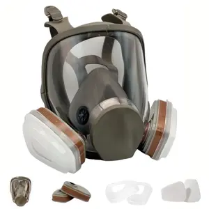 Reusable Full Face Mask with Filter, 17 in 1 Full Face Mask, Safety Dustproof Gas Mask, Suitable for Painting, Woodworking, Construction, Grinding, Chemical, Men Gifts, Protector