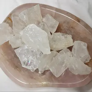 1/2 Pound Rough Clear Quartz Crystal Chunks Lapidary Home Ornament
