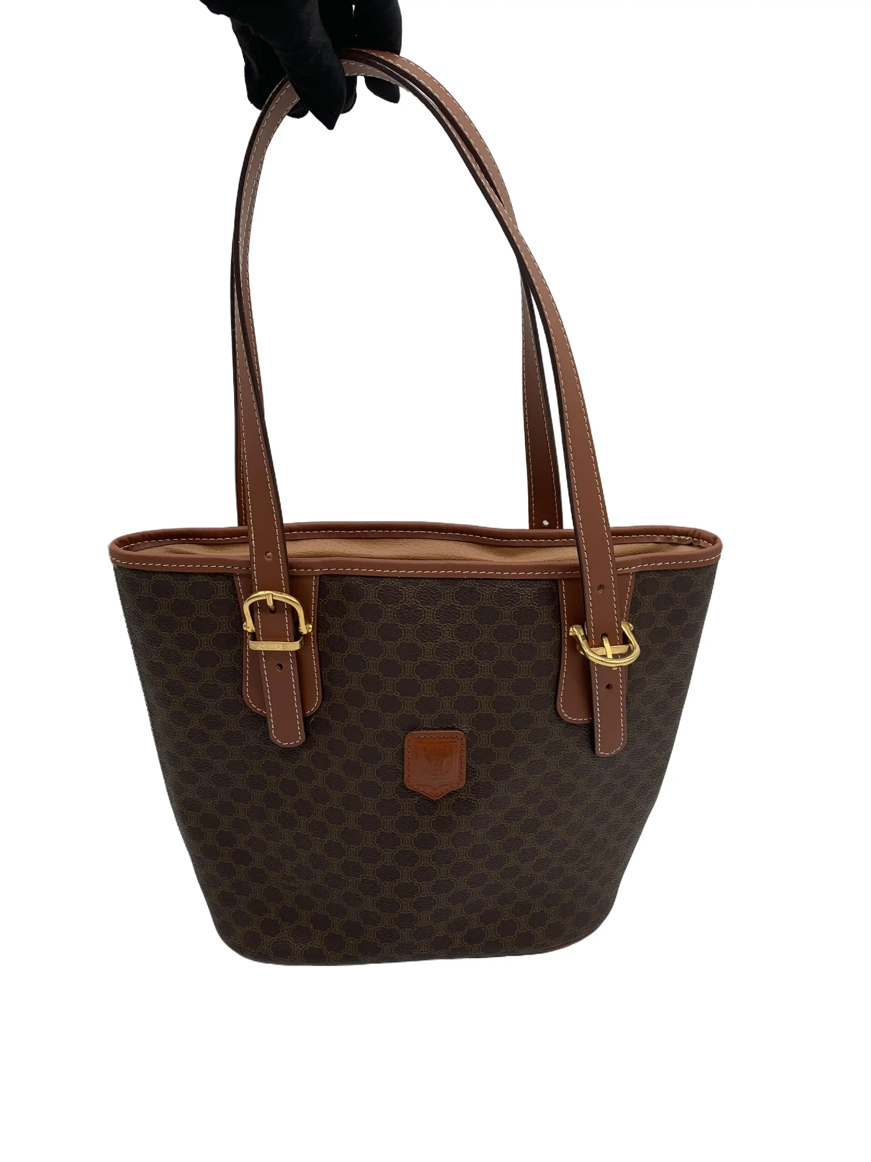 Pre-owned Celine Triomphe Monogram Coated‑Canvas Hand Tote Bag/ar07728818/8818