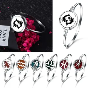 Constellation Stainless Steel Aromatherapy Bracelet Variety of Patterns High Quality Essential Oil Diffuser Perfume Box Bracelet