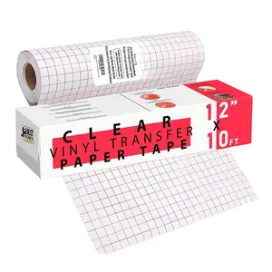 Transfer Tape for Vinyl - 12" X 10  Roll w/Grid- Good Alignment for Cameo Silhouette Cricut Self Adhesive Vinyl for Decals, Walls, Signs, Windows and Smooth Surfaces