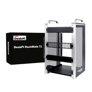 52Pi 8U Server Rack for Network, Servers, Audio, and Video Equipment, DeskPi RackMate T1 Rackmount, Black computer case
