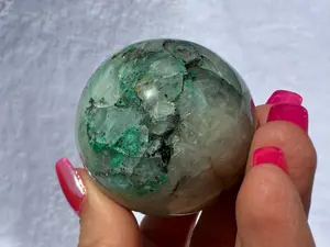 Chrysocolla in Quartz Sphere
