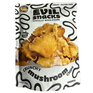 Evil Snacks  Crunchy Mushroom Chips - Kettle Cooked - 3 Flavors - Original , Sour Cream, Chili Lime - Vegan - Gluten Free