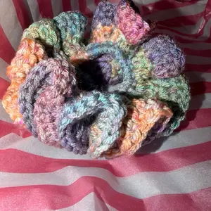 Hair Scrunchies Multicolor Crochet Design for Stylish Hair Accessory Soft and Durable Multicolor Crochet Design