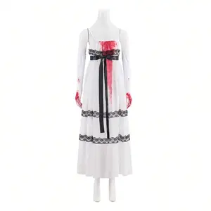 Jennifer Costume - Elegant White Dress with Gloves for Women