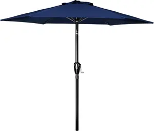 Simple Deluxe 7.5ft Steel Patio Umbrella - Outdoor Market Table Umbrella with 6 Sturdy Ribs, UV Protection, Durable Brackets for Backyard, Restaurants