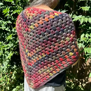 Crochet Wool Triangle Shawl for Winter