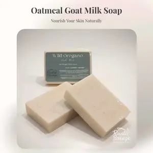 Rustic Breeze Wild Oregano Soothing Botanical Oat Bar Goat Milk & Essential Oils Handmade Soap for Calm Comfort Restore Hydrating Irritated Skin Relief