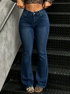 WH48 High Waisted Stretchy Denim Jeans for Women, Flare Jeggings Bootcut Denim with Multi-Pockets ,Classic Women's Pants, Daily Urban Fashion Wear for All Seasons.