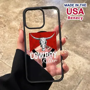 Magnetic Phone Case Supports Wireless Charging Case for iPhone 15 16 14 Pro Max 13 12 11 XR XS Plus E Cowboy Pattern Non-Yellowing Shockproof Clear Slim Protective Softcase Transparent Acrylic Cover