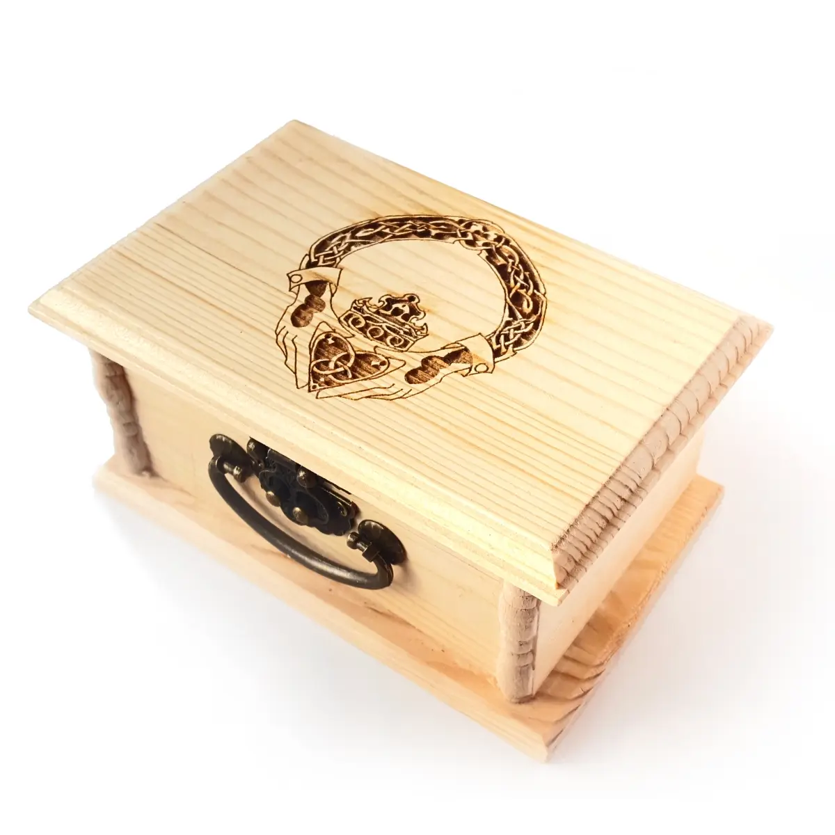 Lyoncraft MBCG01 Irish Claddagh Engraved Wooden Box