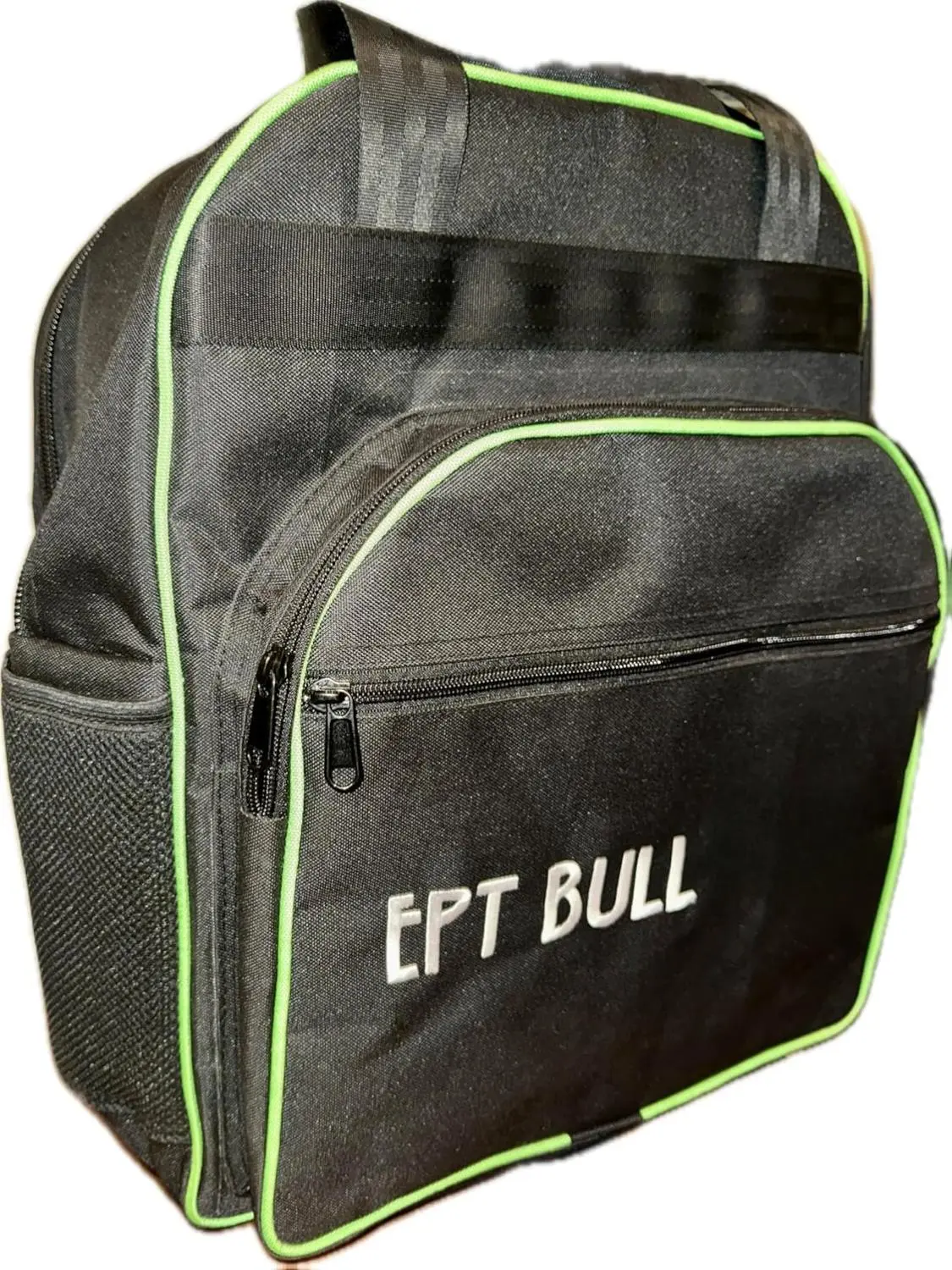 Youth Bull Riding Gear Single Sling Backpack - Black & Green 2 Ply Canvas Bag - Durable Quality