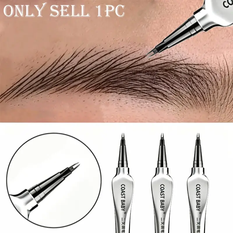 Long-lasting easy-to-use two-pronged eyebrow pen, even color no smudge all day, beginner friendly one-stroke application, Eyebrow Makeup Products, Eyebrow Pencil