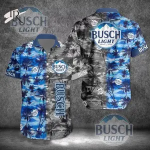 Blue Tropical Palm Tree Hawaiian Shirt – Unisex Summer Aloha Button-Up